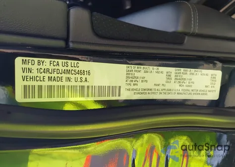 2021 Jeep Grand Cherokee Srt 4X4 from USA, damaged, VIN 1C4RJFDJ4MC546816